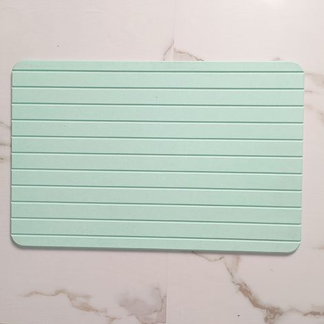 Kieselgur-Fußmatte, hartes Material, geeignet für Badezimmer und Küchen (grüne Streifen, 39 x 60 x 0,9 cm) (1/5)