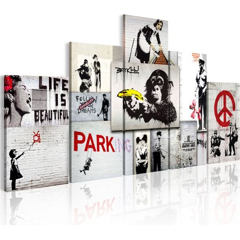 Tableau Imprimé "Street Crimes - Banksy Art" 50 x 100 cm (1/2)
