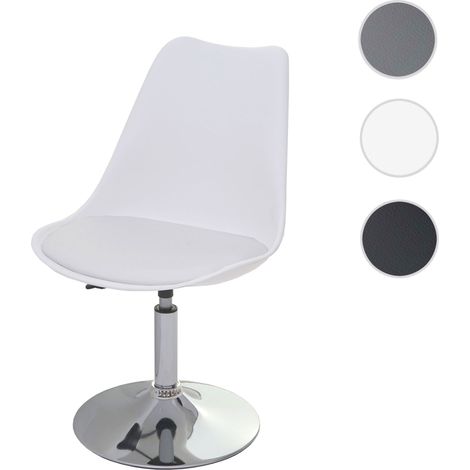 Chaise pivotante Malmö T501, chaise de cuisine, réglable en hauteur, similicuir - gris foncé, socle chromé (1/5)