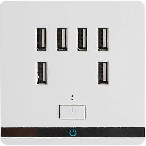 Panneau de commande de chargeur mural USB 6 ports 3,4 A avec interrupteur (1/5)