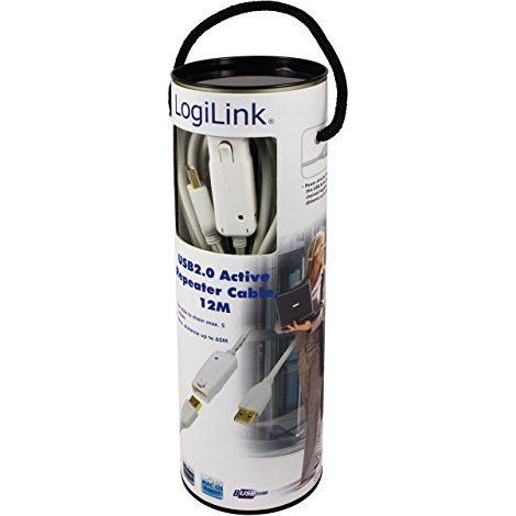 LogiLink USB-Kabel USB 2.0 USB-A Stecker, USB-A Buchse 12.00 m Weiß vergoldete Steckkontakte, UL-ze (1/5)