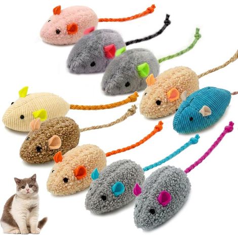 10 Pack Catnip Mouse Toys for Cats, Interactive Plush Toy, Chewing Teeth Cleaning, for Cat Lovers