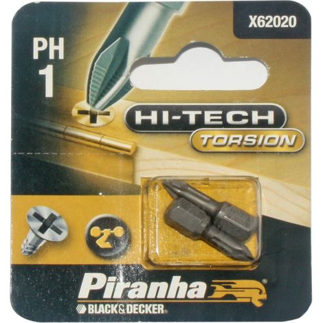 Lot de 2 embouts de tournevis de torsion PH1 25 mm (1/2)