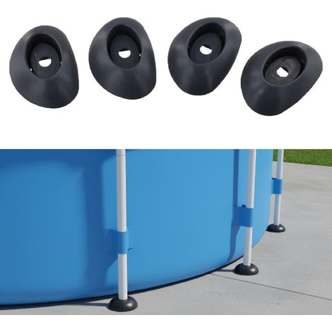 Lot de 4 pieds de piscine - Grande base verticale - Pièces de rechange pour piscine - Ajustement parfait - Accessoires de piscine - Pieds de support en PVC renforcé (1/5)