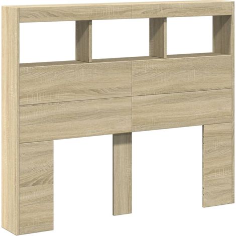 Cabecero de cama con LED roble Sonoma 120x17x102 cm vidaXL