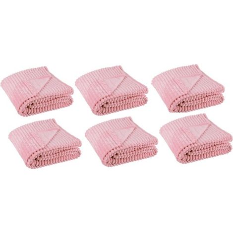 Plaid Lot de 6 Plaids Rachelle Rose 150X200 (1/4)