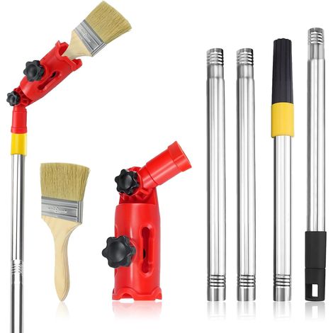 Extensión de pincel multiángulo, extensión de rodillo de 1,1 m, extensión de rodillo de pintura, accesorio de poste de extensión compatible con la mayoría de rodillos y raspadores, juego (1/5)