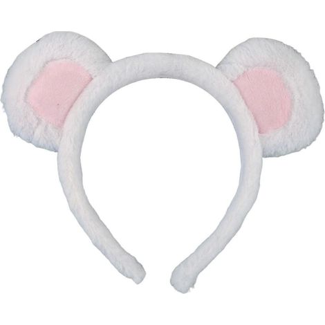 Haarreif mit Bärenohren für Mädchen, Cartoon-Plüsch-Haarreif, Make-up-Gesichtswäsche, Halloween-Cosplay-Haarreif-D (1/5)