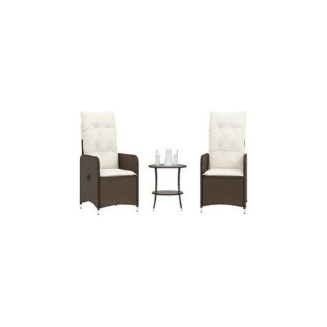 Chaises de jardin inclinables lot de 2 et table résine tressée (1/5)
