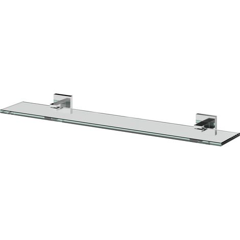 Vector Polished Chrome and Glass 600mm Wall Mounted Vanity Shelf (1/5)