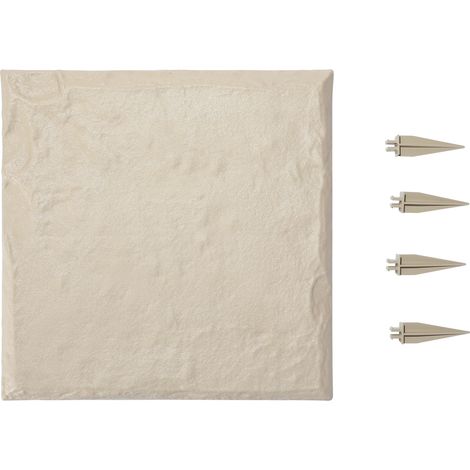 VEVOR Pietre da Giardino 395 x 395 mm Pietre Decorative con Picchetti, 16 Pezzi, Pavimentazione in Plastica Resistente alle Intemperie, Superficie Liscia, Passerelle Esterne per Prato, Patio, Beige