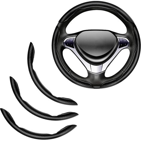 Universal Car Steering Wheel Cover, 36–38 cm Carbon Fiber Steering Wheel Cover, Breathable and Non-Slip, 3-Piece Segmented Steering Wheel Protector, Car Accessories Interior Decoration Protector (1/5)