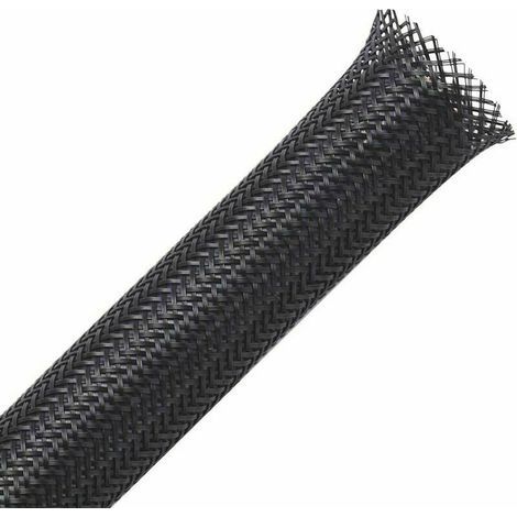 Gaine Câble Tressée Extensible de 13mm x 30m, Idéale pour Cacher et Ranger les Câbles Automobiles et les Fils. (1/4)