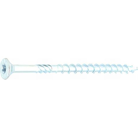 50 Vis Vking tête fraisée Torx zingués blanc - 8,0 mm - (Embout Inclus) - Diamètre 8 mm