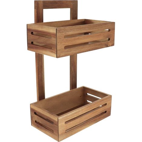 2 cestini mensola acacia mdf - acacia - Tendance