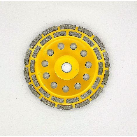 Meule diamantée de haute qualité, disque à meuler, bol à meuler, plaque abrasive pour murs et sols en béton, meule double rangée robuste (180 mm) (1/4)