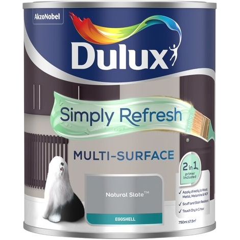 Dulux Simply Refresh Multi-Surface Eggshell Paint - Natural Slate - 750ml