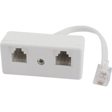 6P4C Adaptateur De Connecteur SÉParateur Ligne TÉLÉPhonique RJ11 Mâle À Double