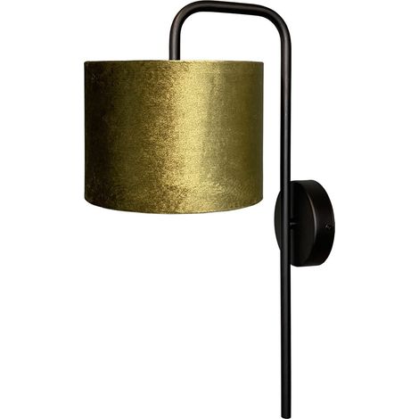 Applique noire Venus avec abat-jour vert olive - 3262-05-6580-04-20 (1/3)
