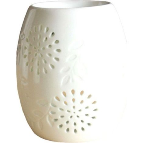 Lampe à arôme florale creuse en céramique Diffuseur d\'huile Four Brûleur d\'encens en céramique Romatherapy (1/4)