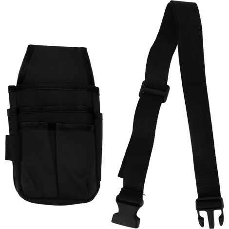 Werkzeugtasche mit Gürtel für Elektriker – Schwarze Organizer-Tasche mit kontrastierender Paspelierung