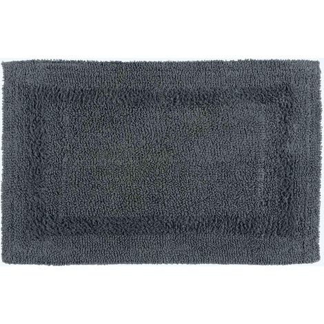 HOMESCAPES Badematte grau 50x80 cm aus 100% Baumwolle