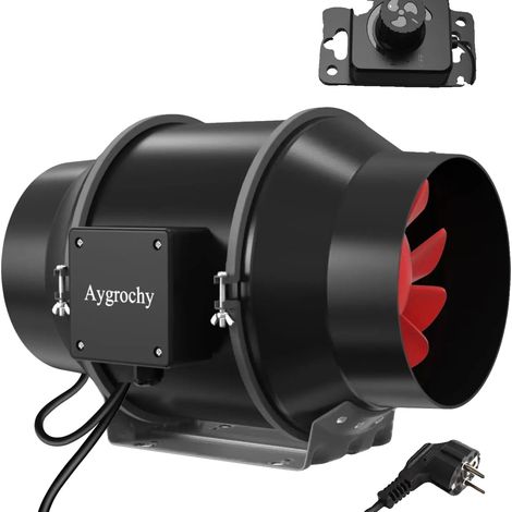 Ventilador de conducto, velocidad regulable, funcionamiento silencioso, 125 mm (1/5)