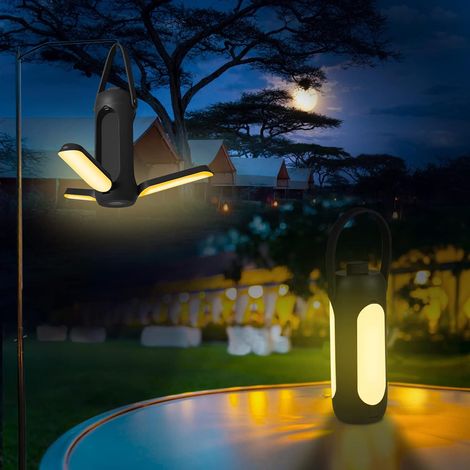 Lampe de Camping LED Portable, 10000mAh Batterie Rechargeable Lampe Camping Luminosité Réglable 3 Modes pour le Signal SOS Idéal pour le camping (1/5)