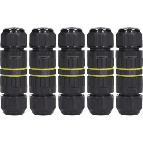 5 pièces connecteurs électriques étanches IP68 pour câbles 3 fils, diamètre 7‑10mm, extérieur (1/5)
