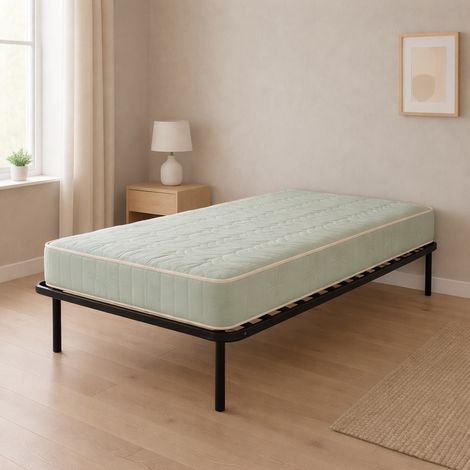 Ensemble Matelas 70x190 cm et sommier 19 cm Trés Ferme - Avec sommier démonté - Pieds inclus - Oreiller mémoire offerts - Indéformable - Confort optimal - Usage quotidien - OEKO-TEX STANDARD 100