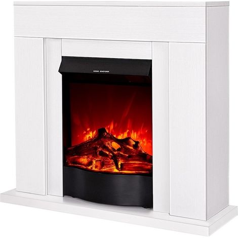 ART FLAME Cheminée électrique - Agnes & Corsica blanc wenge - 1500 W - flamme orange + télécommande