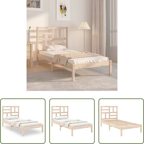 vidaXL Kiefernholzbett - Massivholzbett 75x190 cm (1/5)
