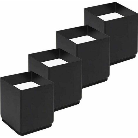 Rehausseur Pieds de Lit Lot de 4 Acier Carbone, Risers de Meubles Ajoutent Hauteur de 5CM, , Rehausseurs de Table, Chaise ou Canapé, Gain d’Espace pour Bureau et Bedding (le noir) (1/4)