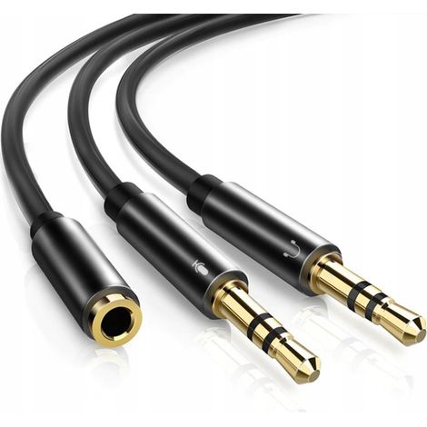 Cable divisor AUX MINI JACK para micrófono y auriculares Koanni
