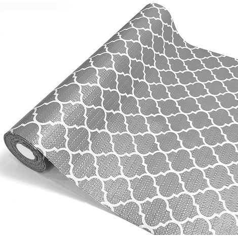 Schubladenmatte, selbstklebende graue Kühlschrankmatte, wiederverwendbare Regaleinlage für Küchenschränke, schützende Tischmatte für Schränke, Regale, Möbel (30 cm x 300 cm) (1/5)