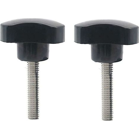 Lot de 2 vis à tête triangulaire en plastique en forme d'étoile M6 x 25 mm, filetage mâle noir (1/5)