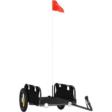 Remorque de vélo noir tissu oxford et fer (1/5)