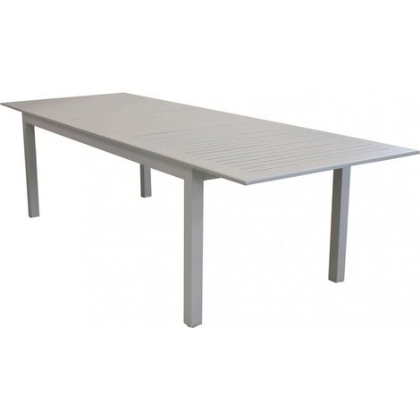 Tavolo allungabile "Ibiza" in alluminio dogato da esterno per giardino e veranda -Tavolo 220-280 x 100 cm / Tortora
