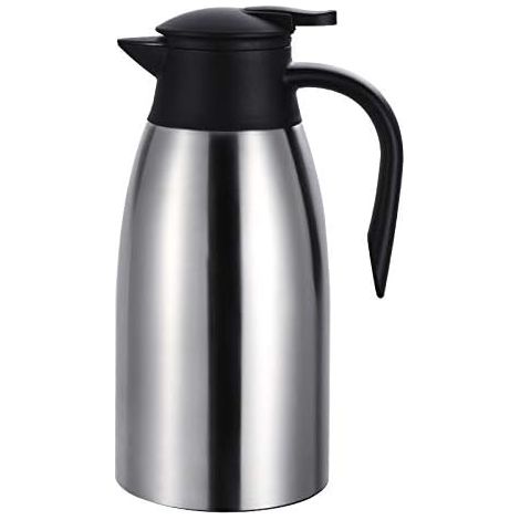 Pot d'isolation, cafetière en acier inoxydable et bouteille d'eau en verre à double isolation dans une bouteille de thé, cafetière / thermos / thermos en acier inoxydable 2L, (1/4)