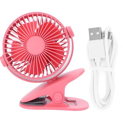 Ventilateur de bureau USB rotatif pour poussette, bureau et voiture - Noir (1/5)