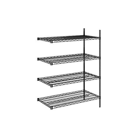 Stahldraht-Gitterregal schwarz Fachlast 250 kg BxT 910 x (1/5)