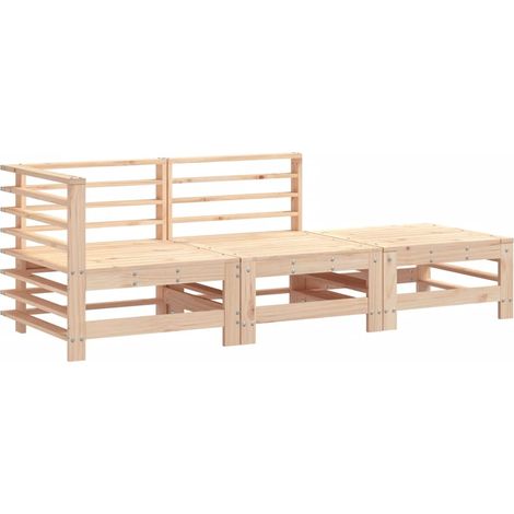 Maison Exclusive - Juego de muebles de jardín 3 piezas madera mac (1/5)