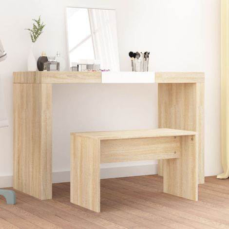 Tabouret de toilette, Tabouret pour coiffeuse, Tabouret de maquillage Chêne sonoma 70x35x45 cm Bois d'ingénierie HAV6783 (1/5)