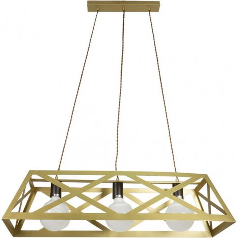 Melli rechteckige Pendelleuchte 3xe27 gold regx85x30 cm