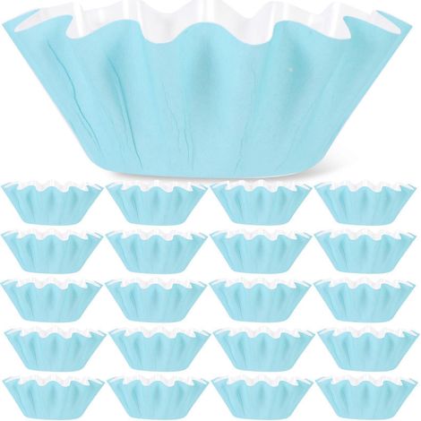 Caissettes à cupcakes bleu ciel en papier, 100 pièces, pour la cuisson de muffins et autres occasions festives. (1/4)