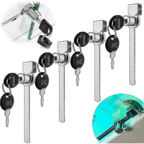 Serrure pour porte en verre de terrarium, lot de 4 serrures coulissantes avec clés (1/5)