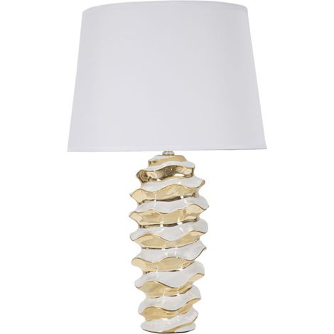Lampada da Tavolo Glam Space 33x53x33 cm in Ceramica Bianco/Oro (1/5)