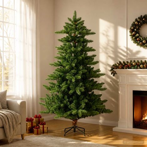 vidaXL Albero di Natale artificiale 180 cm PVC e Metallo Verde (1/5)