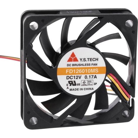 YS TECH FD126010MS(1F5) Ventilateur axial 12 V/DC 35.7 m³/h (L x l x H) 60 x 60 x 10 mm (1/2)