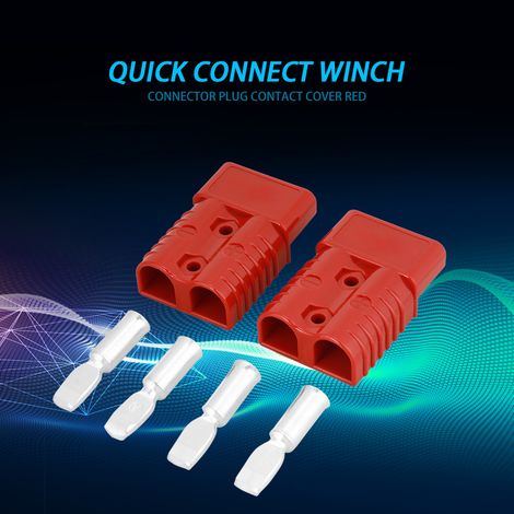 2 Stück 175A 600V rote Schnellanschlussstecker für Batterien, Seilwindenanschlussstecker mit 4 Zubehörteilen (1/5)